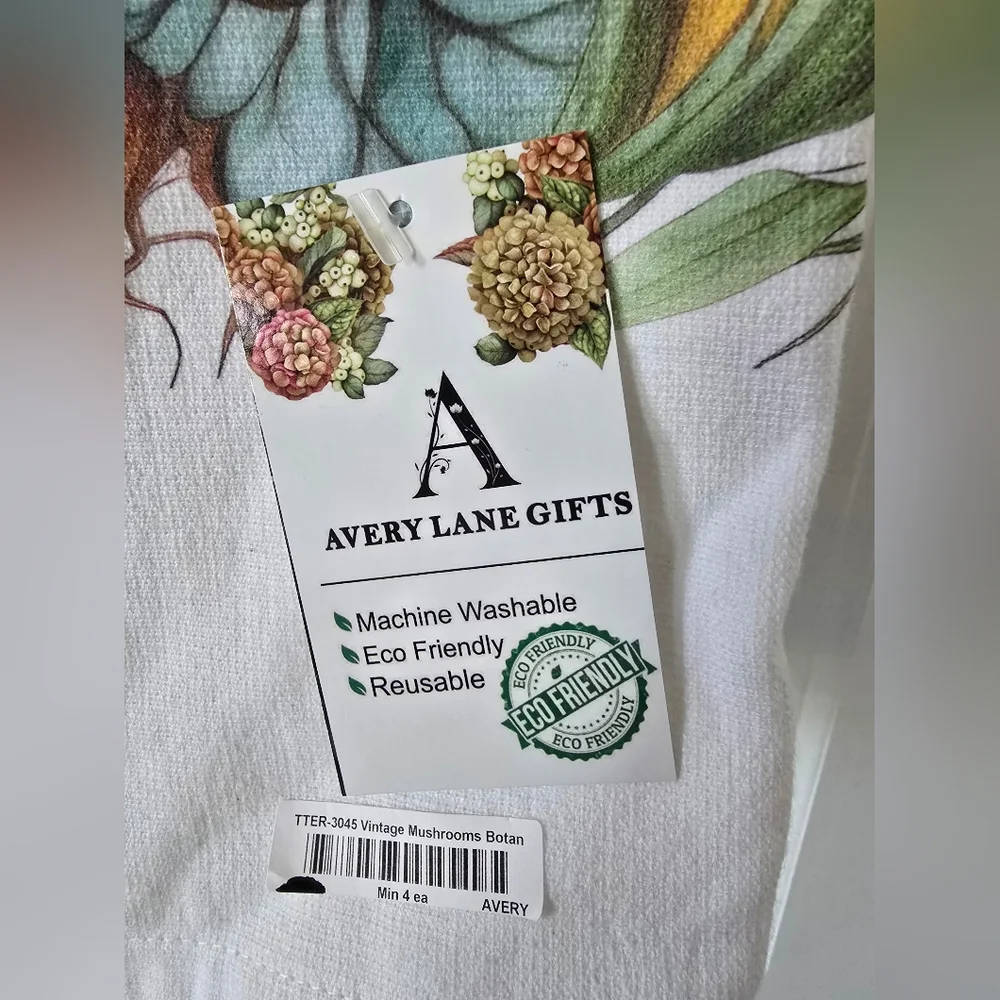 Avery Lane Gifts Mushroom Fairycore Apron And Tea Towel Set Of 2 New With‎ Tags